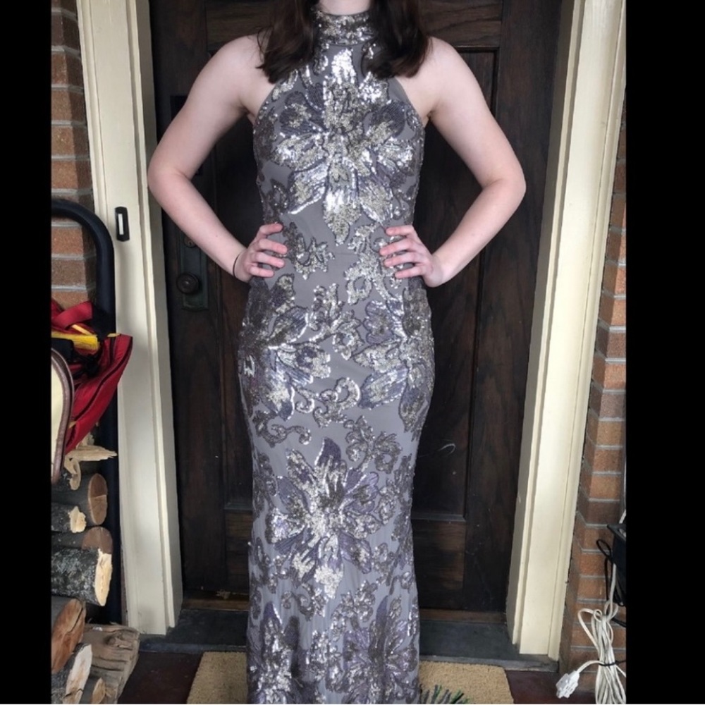 Silver/ lilac elegant dress worn once